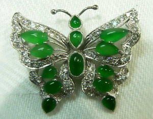 Butterfly Jade pendant with diamonds